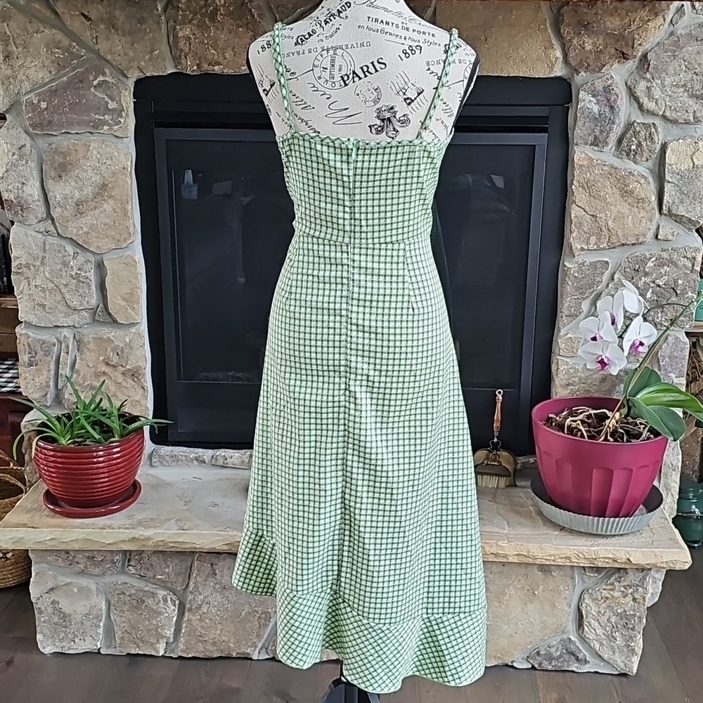 Cider Green Gingham Midi Dress - Picture 5 of 12